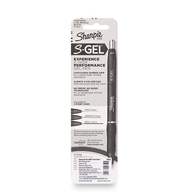 Sharpie Gel Pen Refill 0.7Mm Black, 2 Markers