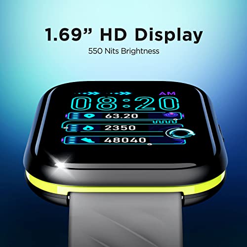 boAt Smart Watch Xtend Sport with 700+ Active Modes,Sporty Design,30 Mins ASAP™ Charge,Live Cricket Scores,1.69" HD Display,Crest Health Ecosystem & 7 Days Battery Life(Ashen Grey)