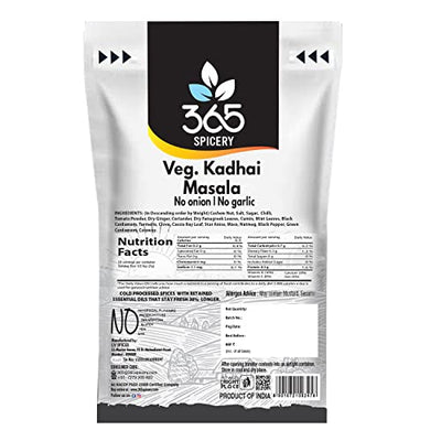 365 SPICERY JAIN Veg Kadhai Masala | Authentic Jain Blend for Exquisite Flavors | 100% PURE, NO Preservatives, NO MSG - 200 gm