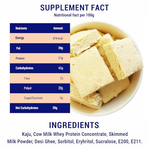 Diabexy Desi Ghee Sugar Free Kaju Barfi - 200g