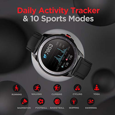 boAt Flash Edition Smart Watch with Activity Tracker, Multiple Sports Modes, 1.3" Screen, 170+ Watch Faces, Sleep Monitor, Gesture, Camera & Music Control, IP68 & 7 Days Battery Life(Lightning Black)
