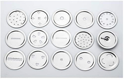 AMENDAS Chakali/Sev Sancha Stainless Steel, Kitchen Press with 15 Different Types of Jalies for Murukku Maker/Bhujiya Maker/Cookies/Namkeen/Noodles/Farsan Maker/Gathiya Maker