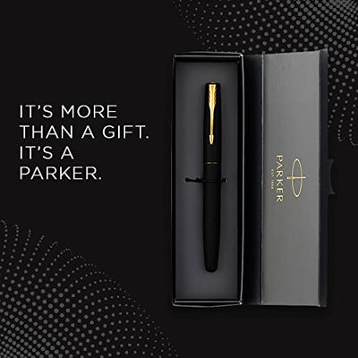 Parker Frontier Matte Black Gold Trim Fountain Pen - Black Ink, Pack Of 1
