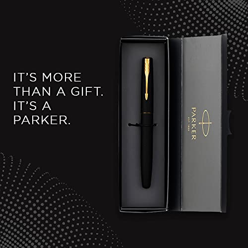 Parker Frontier Matte Black Gold Trim Fountain Pen - Black Ink, Pack Of 1