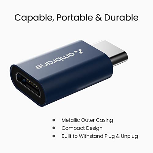 Ambrane Type-C to Micro USB OTG Adapter for 3A Fast Charging and Data Sync- Compatible with All Type-C Enabled Devices Blue