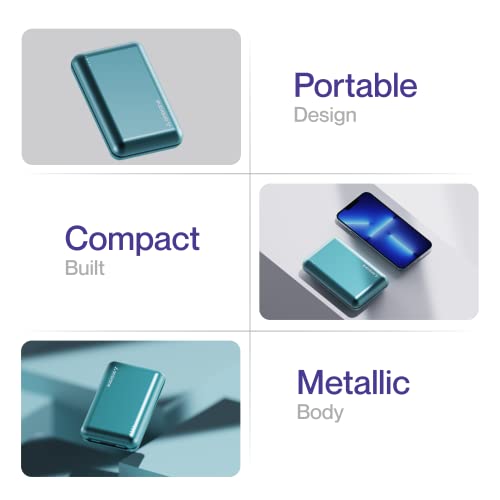 Ambrane 20000 mAh Power Bank with 22.5W Fast Charging, Compact Size, Triple Output, Type C PD (Input & Output), Li-Polymer, Metallic Body, Made in India + Type C Cable (Powerlit XL, Green)