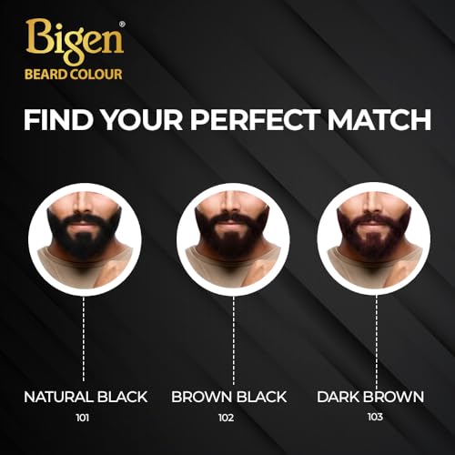 Bigen Men's Beard Color, 40g - Brownish Black B102 (Pack of 1)
