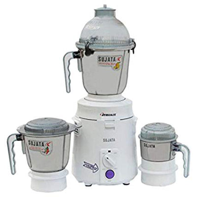 Sujata Dynamix, Mixer Grinder, 900 Watts, 3 Jars (White)