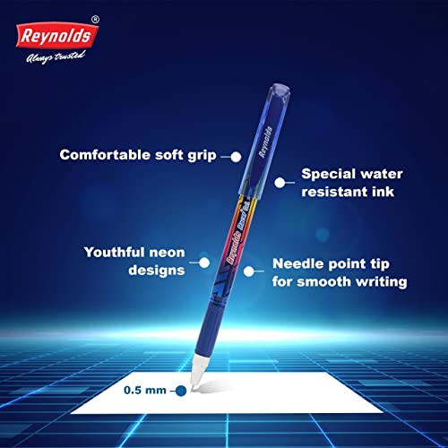 Reynolds Racer 0.5mm Gel Pen - Blue Ink, Pack of 15