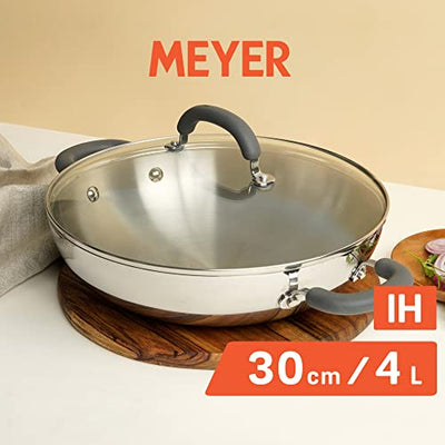 Meyer Trivantage Nickle Free Stainless Steel Triply Cookware Kadai 30cm Large
