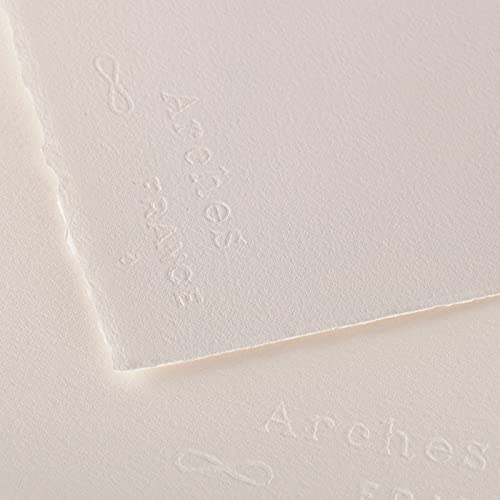 Arches Watercolour 300 GSM Cold Pressed Natural White 56 x 76 cm Paper Sheets, 10 Sheets