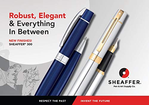Sheaffer Gift 300 9341 Glossy Blue Ballpoint Pen with Chrome Plated Trim | Luxury Pen Gift Sets