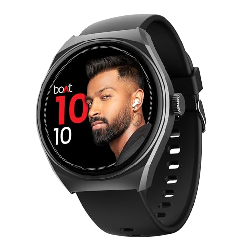 boAt Lunar Comet Smart Watch with 1.39" HD Display, Advanced Bluetooth Calling, Functional Crown, Multiple Sports Mode,100 Watch Faces, Heart Rate & SPO2 Monitoring,IP67(Active Black)