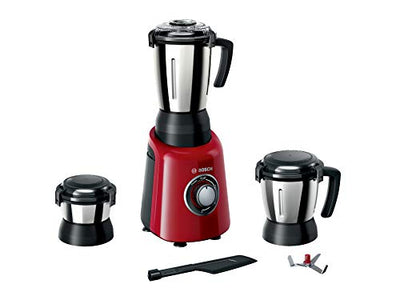 Bosch TrueMixx Radiance Mixer Grinder 600 Watt, 3 Jars - MGM4334RIN, Red (Indian Plug)