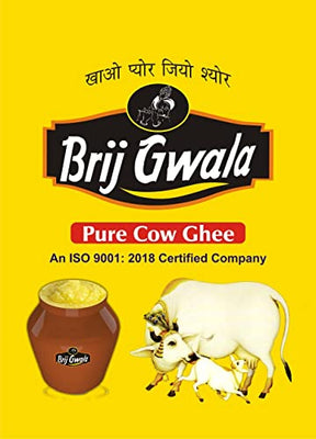 Brij Gwala Desi Cow Ghee |Made Traditionally from Curd Cow Ghee for Better Digestion and Immunity | 1Ltr TetraPack