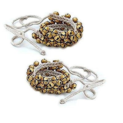 UAPAN Brass Ghungroo White cotton string Bells (1.6 CM, 25+25, Pair)