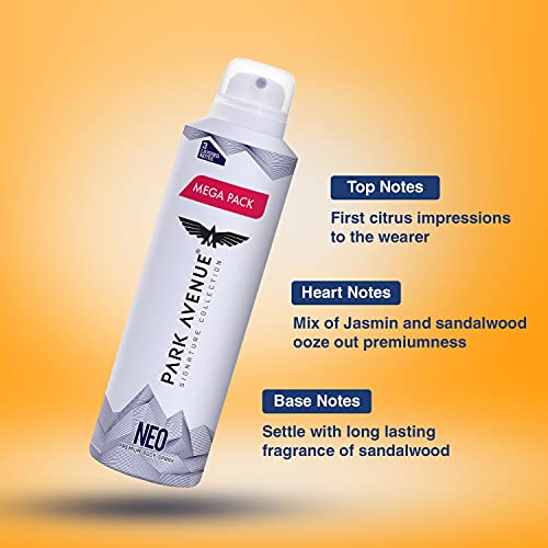 4x Park Avenue Neo Perfume For Men Fresh Long Lasting Fragrance  - Pack of 4 - 220 ml each