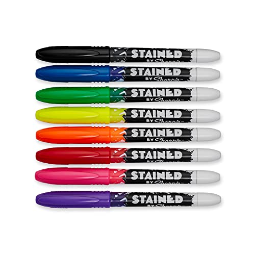 Stained - Sharpi+C10E Brush Tip Fabric Marker, Assorted, 8 Markers