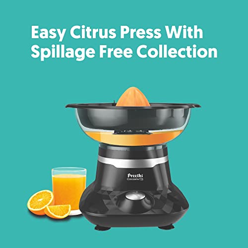 Preethi Cocosta Kp001 Coconut Scraper&Citrus Juicer,100% Safe Dual Protection Scraper With Safety Switch&Silicon Cap,Spillage Free Collection Bowl,100 Watt,2Yr Guarantee,