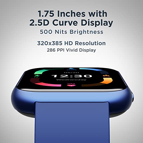 boAt Blaze Smart Watch with 1.75” HD Display, Fast Charge, Apollo 3 Blue Plus Processor, 24x7 Heart Rate & SpO2 Monitor, Multiple Watch Faces, Multiple Sports Modes & 7 Days Battery Life(Deep Blue)