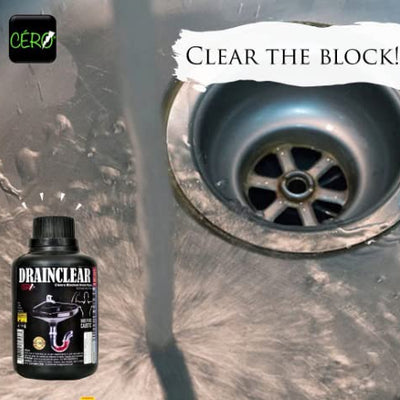 CERO ® DRAINCLEAR 1.45% WW (DRY POWDER) to Clear Clogged Drains, Sinks and Pipes (190 gm)