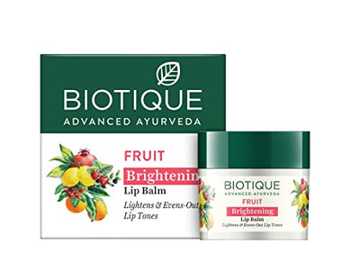 Biotique Fruit Whitening/Brightening Lip Balm | Hydrated and Nourishing Lips| Visibly Lighter Lips | Evens Out Lip Tone | De-pigmentation Balm |100% Botanical Extracts| All Skin Types | 12G