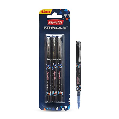 Reynolds Trimax 0.5mm Gel Pen -  Blue Ink, Pack of 3