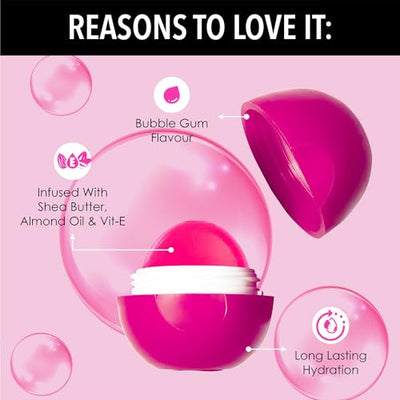 Blue Heaven Tinted Lip Balm infused with Shea Butter, Almond oil and Vitamin E - Bubblegum, 8g