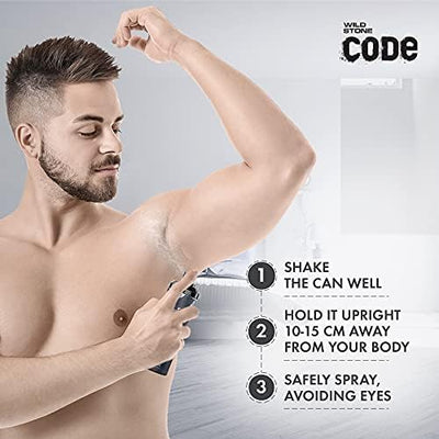 4x Wild Stone CODE Platinum Body Perfume for Men, 150ml each - Pack of 4