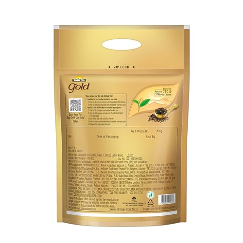 Tata Tea Gold |Premium Assam teas with Gently Rolled Aromatic Long Leaves | Rich & Aromatic Chai |Black Tea | 1 kg