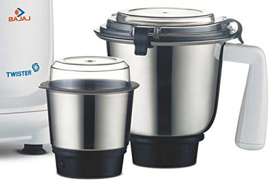 Bajaj Twister Mixer Grinder, 750W, 3 Jars (White) (Indian Plug)