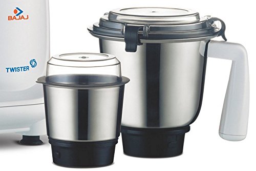 Bajaj Twister Mixer Grinder, 750W, 3 Jars (White) (Indian Plug)