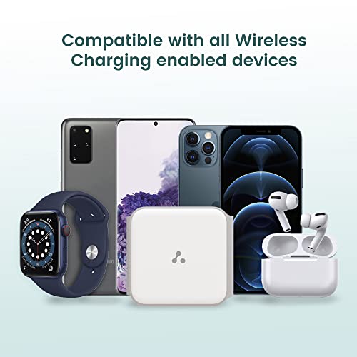 Ambrane 3-in-1 Wireless Charger with 20W BoostedSpeed for iPhone 14/13/12/11/X/8 Series, Galaxy S22/S21/S20/Note20/10/10+ Series, Foldable Design, Wide Compatibility (AeroSync Tripad, White)