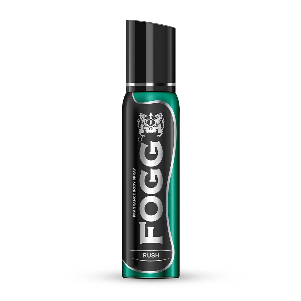 4x Fogg Rush No Gas Deodorant for Men, Long-Lasting Perfume Body Spray, 150 ml each - Pack of 4