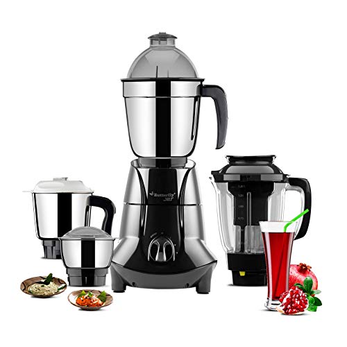 Butterfly Jet Elite Mixer Grinder, 750W, 4 Jars (Grey) (Indian Plug)