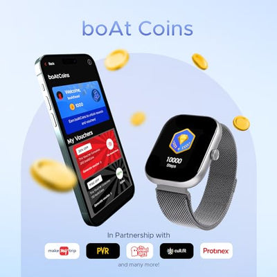 boAt Wave Sigma Smartwatch with 2.01" HD Display,Bluetooth Calling, Coins, DIY Watch Face Studio, 700+ Active Modes, HR&SpO2 Monitoring, Energy and Sleep Scores,IP67(Silver Metal)