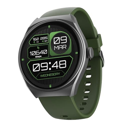 boAt Lunar Comet Smart Watch with 1.39" HD Display, Advanced Bluetooth Calling, Functional Crown, Multiple Sports Mode,100 Watch Faces, Heart Rate & SPO2 Monitoring,IP67(Olive Green)