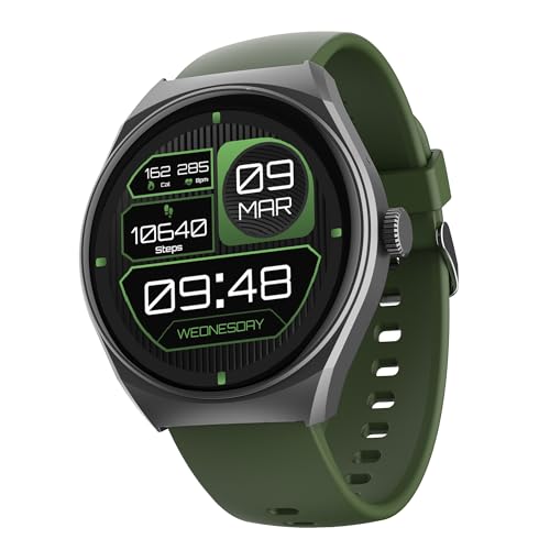 boAt Lunar Comet Smart Watch with 1.39" HD Display, Advanced Bluetooth Calling, Functional Crown, Multiple Sports Mode,100 Watch Faces, Heart Rate & SPO2 Monitoring,IP67(Olive Green)