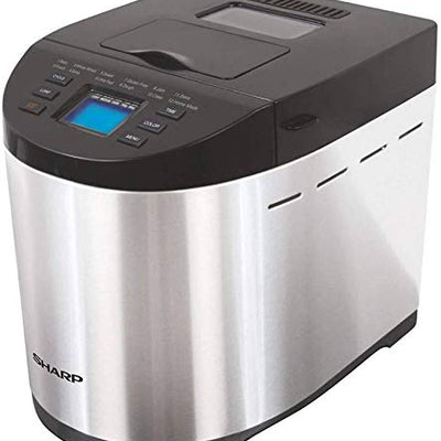 SHARP Atta and Bread Maker for Home, Kitchen | Fully Automatic Functions | 13 Pre Set Menu Including Gluten Free | 3 Crust Colours | Fruit & Nut Dispenser | LCD Display | Grey, Black I JAPAN QUALITY