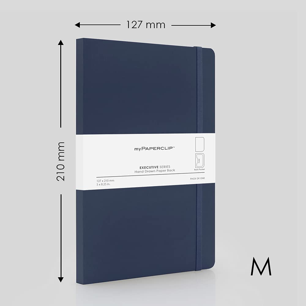 Mypaperclip Executive Series Notebook, Medium (5 X 8.25 In.), Plain, Esx192M-P Mixed (Pack Of 5)