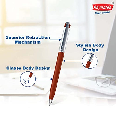 Reynolds Jetter 0.7mm Ball Pen - Blue Ink, Pack of 5