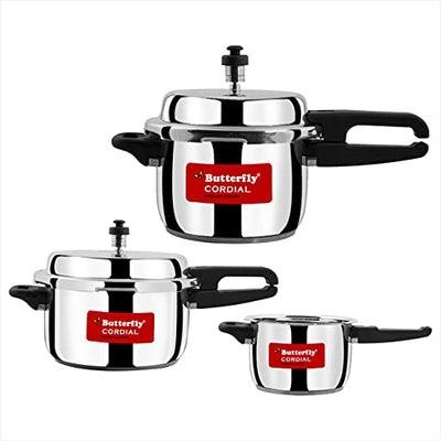 Butterfly Cordial 2L, 3L & 5L Stainless Steel Outer Lid Pressure Cooker (Indian Plug)