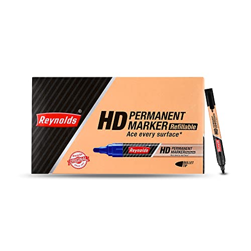 Reynolds HD permanent marker - Black Ink, Pack of 10
