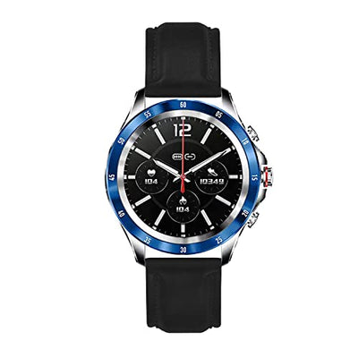ACM Watch Strap Leather Belt compatible with Fire-Boltt Invincible Plus Bsw097 Smartwatch Casual Classic Band Black