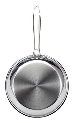 BERGNER Argent TriPly 20 cm Frypan/Steel Pan, Scratch Resistant, for Spice Tempering/Seasoning, Stay Cool Long Handle, Mirror Finish, Induction Ready, 5-Year Warranty by Bergner