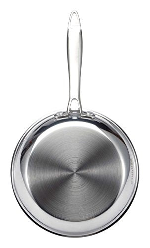 BERGNER Argent TriPly 20 cm Frypan/Steel Pan, Scratch Resistant, for Spice Tempering/Seasoning, Stay Cool Long Handle, Mirror Finish, Induction Ready, 5-Year Warranty by Bergner