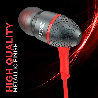 boAt Bassheads 225 Wired in Ear Earphone with Mic (Red)