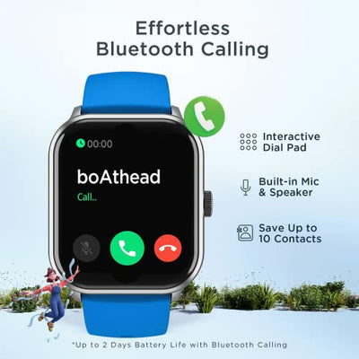 boAt Wave Edge Smart Watch with 1.85" HD Display, Advanced Bluetooth Calling Chip, Functional Crown, 100+ Sports Modes,Widget Control,AI Voice Assistance,Inbuilt Games, IP68(Deep Blue)