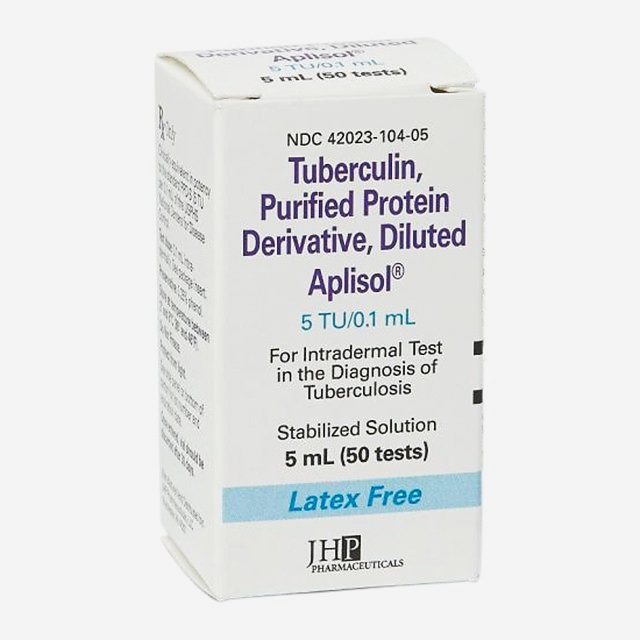Aplisol Tuberculin TB Test PPD Purified Protein Derivative Mantoux Skin Test 5 TU /0.1 mL 5 mL (50 Tests) (Rx) Refrigerated