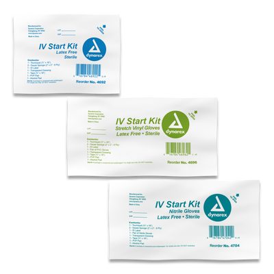 IV Start Kit with Tegaderm, Tourniquet, Tape & Prep Pads, Sterile by Dynarex